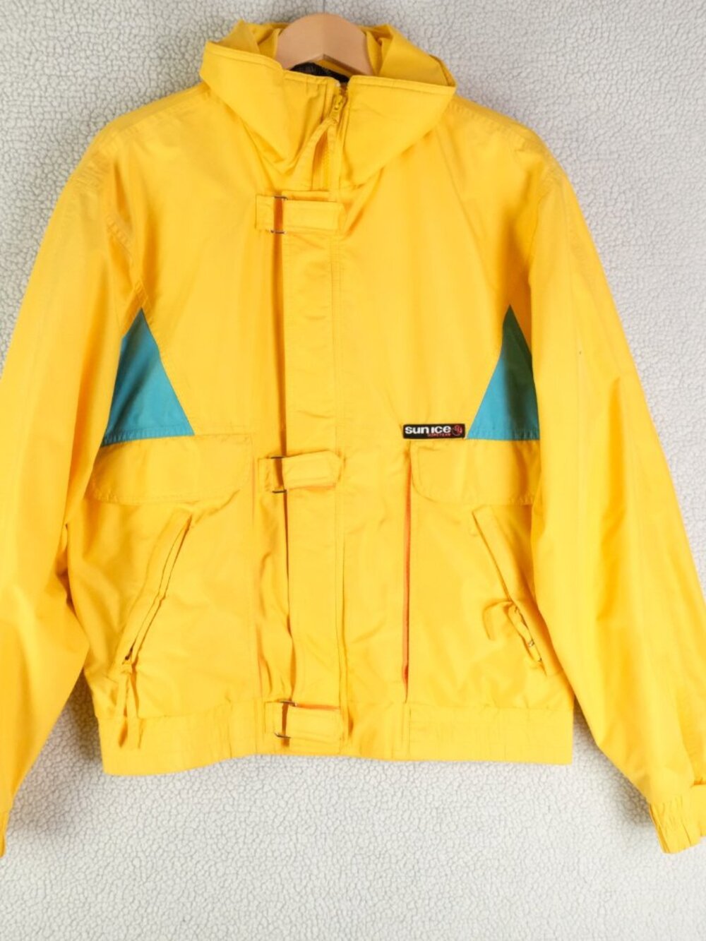 Vintage Sunice Jacket Mens Medium Yellow Blue Full Zip Calgary Olympics 1988 - Picture 2 of 12